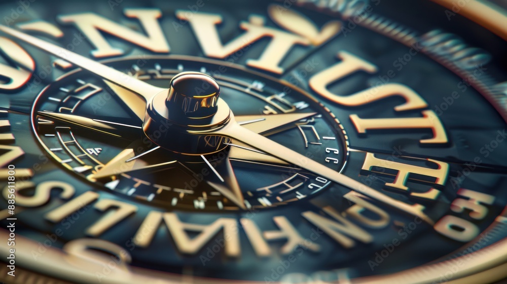 Obraz premium Compass with the word 