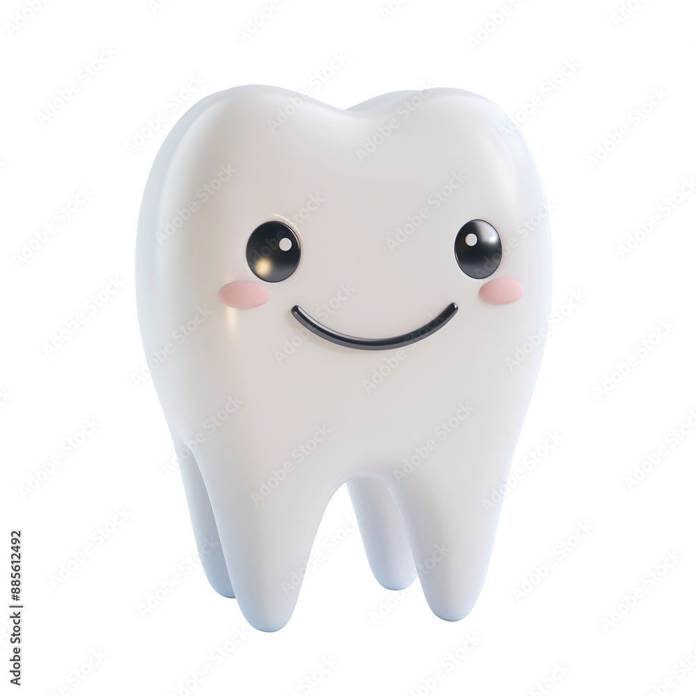 White cartoon tooth. Cute tooth with eyes and a smile. White cartoon tooth. Cute tooth with eyes and a smile.