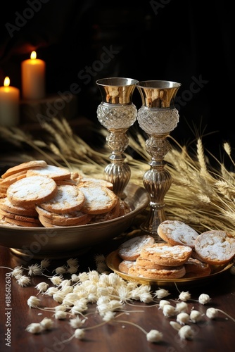 Concept of Eucharist or Holy Communion of Christianity The Eucharist is sacramen, generative IA photo