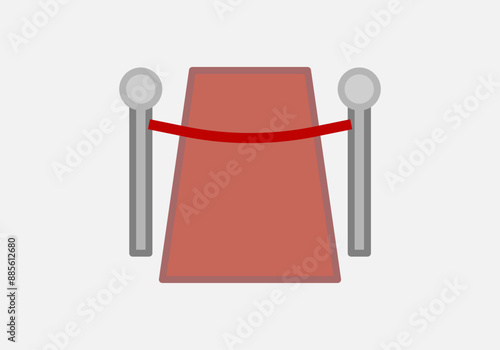 Alfombra roja de famosos con precinto y cinta roja