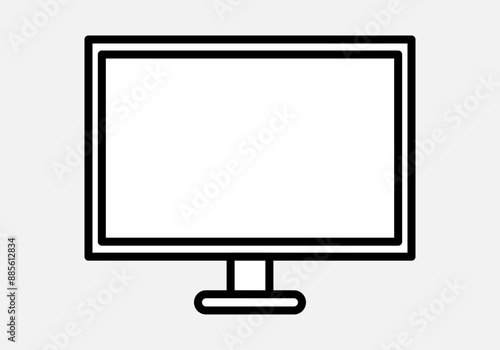 Icono negro de pantalla o monitor