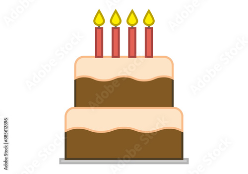 Tarta de chocolate con nata y velas