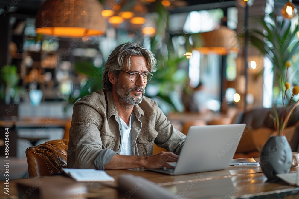 Successful entrepreneur working on a laptop Successful entrepreneur working on a laptop