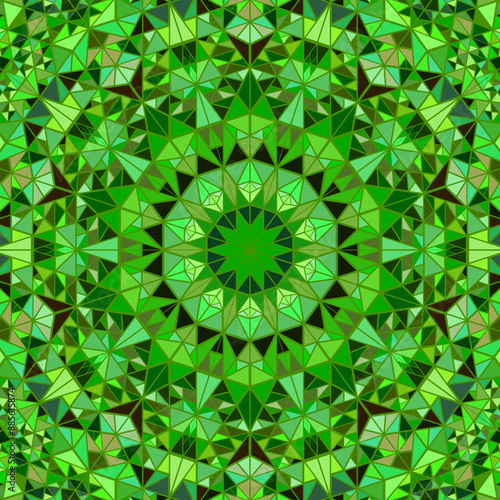 Polygonal radial tiled mosaic mandala background - abstract colorful hypnotic circular vector design with triangle tiles