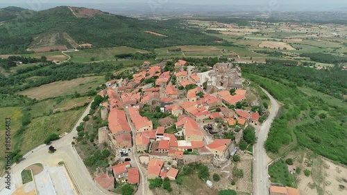 Aerial view of Castelo Rodrigo, a fortfied medieval town, onde of the 12 Historic Villages of Portugal photo