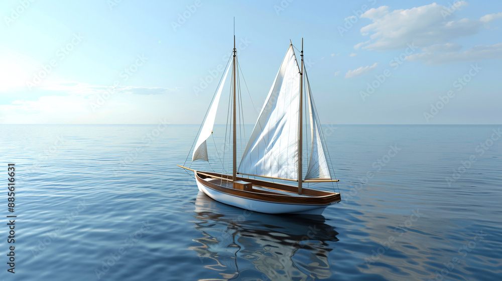 Fototapeta premium Sailboat on the sea.