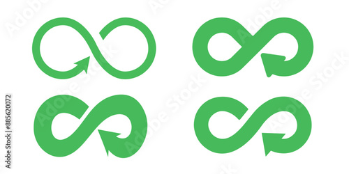 Circular economy loop arrow icon isolated on white background. Circular economy symbol endless loop logo concept of environmentally responsible green corporate industrial business, recycling. 