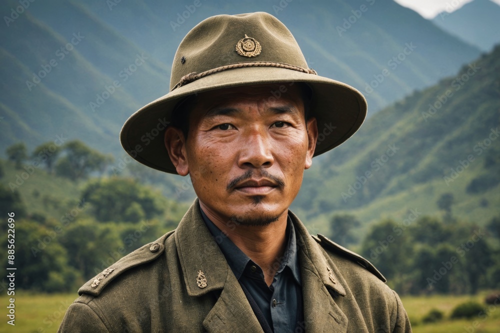portrait of Gurkha - Modern Era, Nepal portrait of Gurkha - Modern Era, Nepal