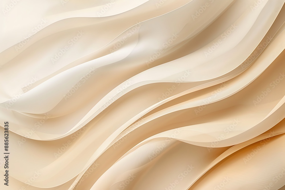 Obraz premium Abstract wavy beige background with smooth curves and flowing lines