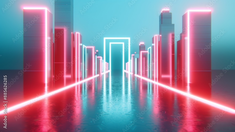 A 3D CAD visualization of futuristic urban planning with highlighted commercial high-rise building A 3D CAD visualization of futuristic urban planning with highlighted commercial high-rise building