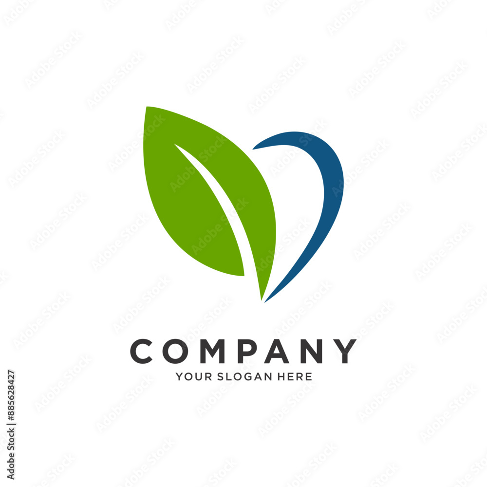 Heart leaf vector logo Heart leaf vector logo