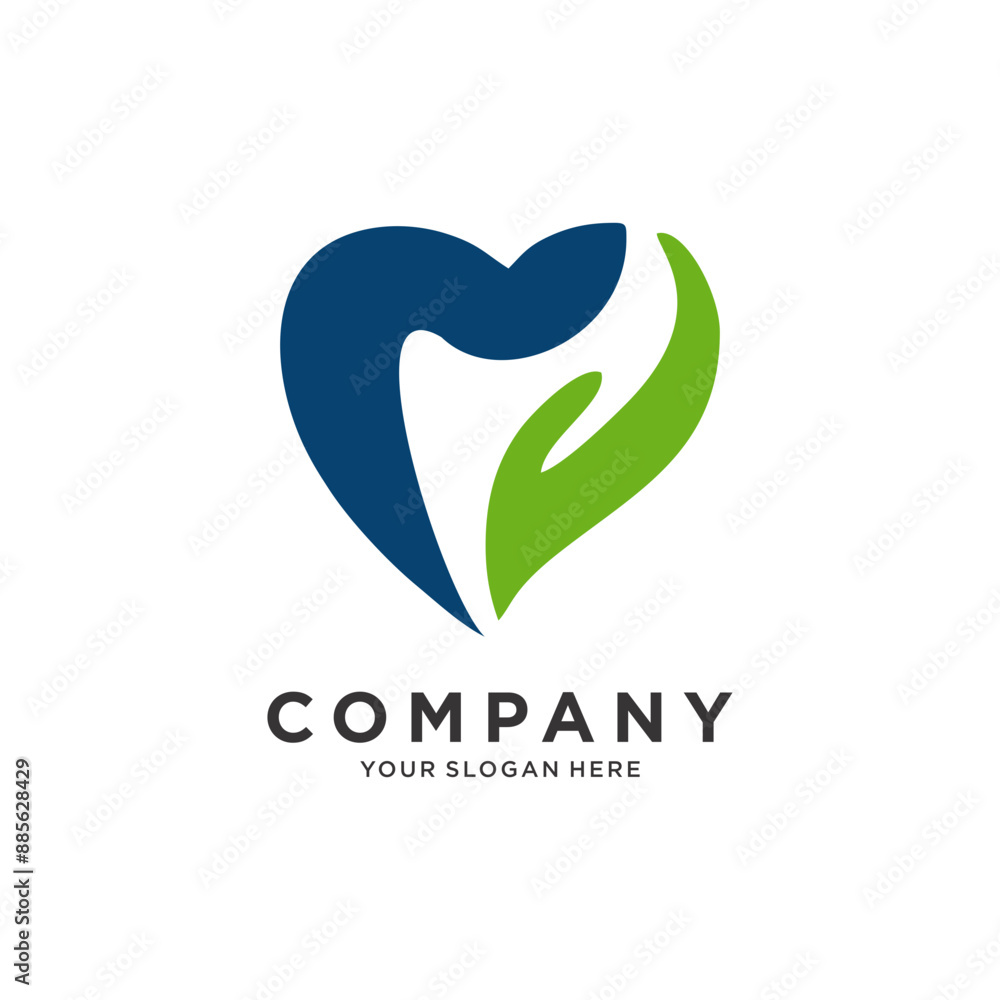 Heart leaf vector logo Heart leaf vector logo