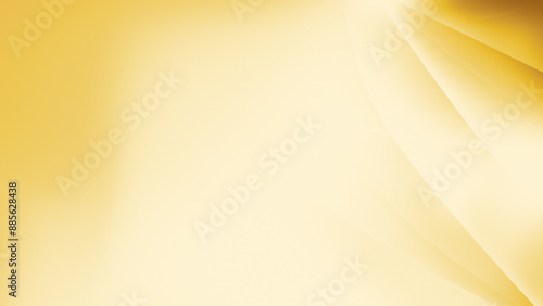 Abstract, simple and modern wavy lines with golden hue on bright light yellow background. Full frame resolution template in 4k resolution with copy space.