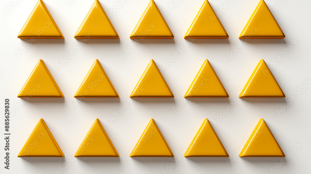 Yellow Triangles on White Background, Abstract Image, Texture, Pattern Background, Wallpaper, Smartphone Cover and Screen, Cell Phone, Computer, Laptop, 9:16 and 16:9 Format