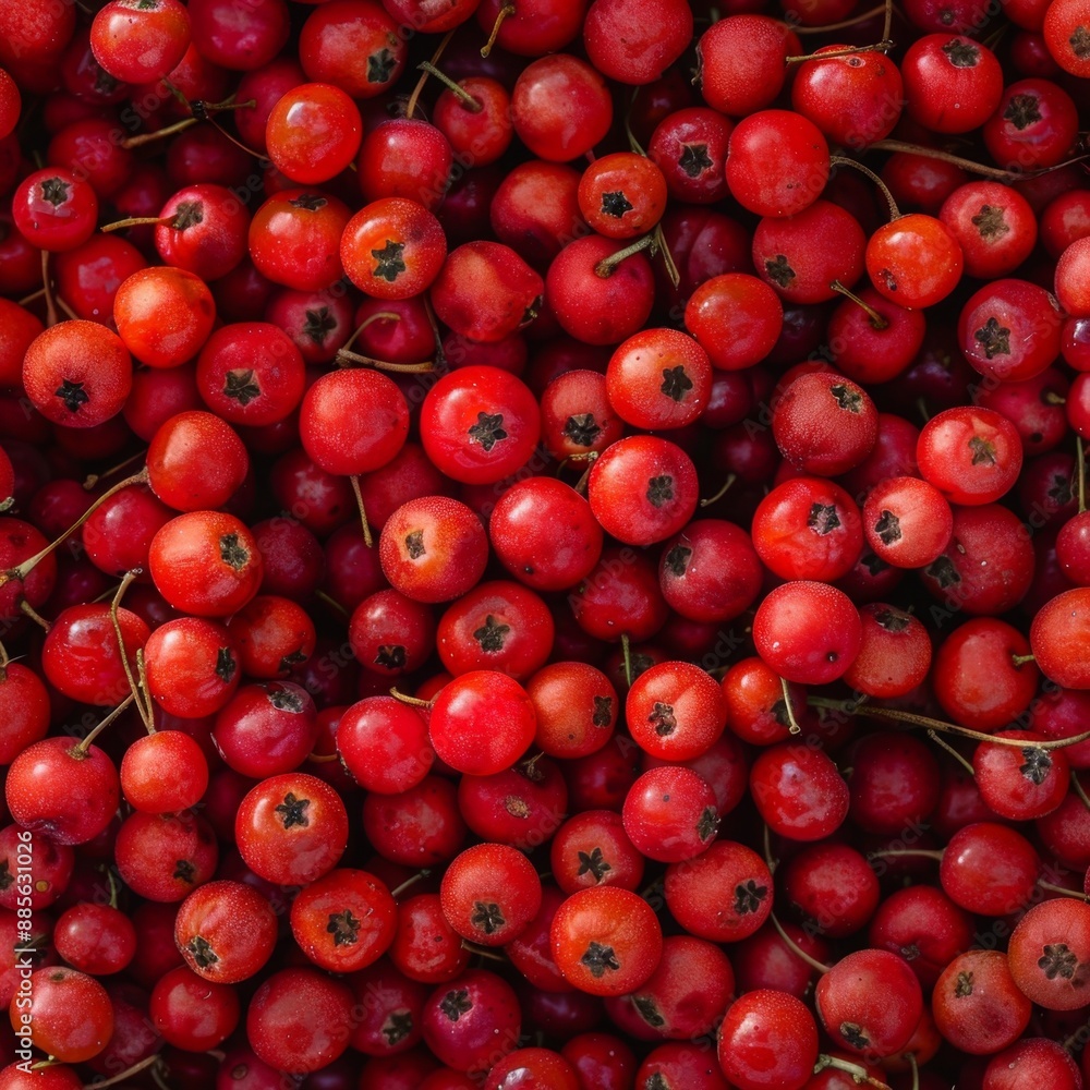 Rowanberry berries texture background, Sorbus aucuparia fruits pattern, many rowan berries banner Rowanberry berries texture background, Sorbus aucuparia fruits pattern, many rowan berries banner