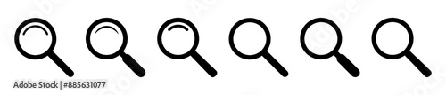 Magnifying glass icon, magnifier or loupe sign. Web search icon.