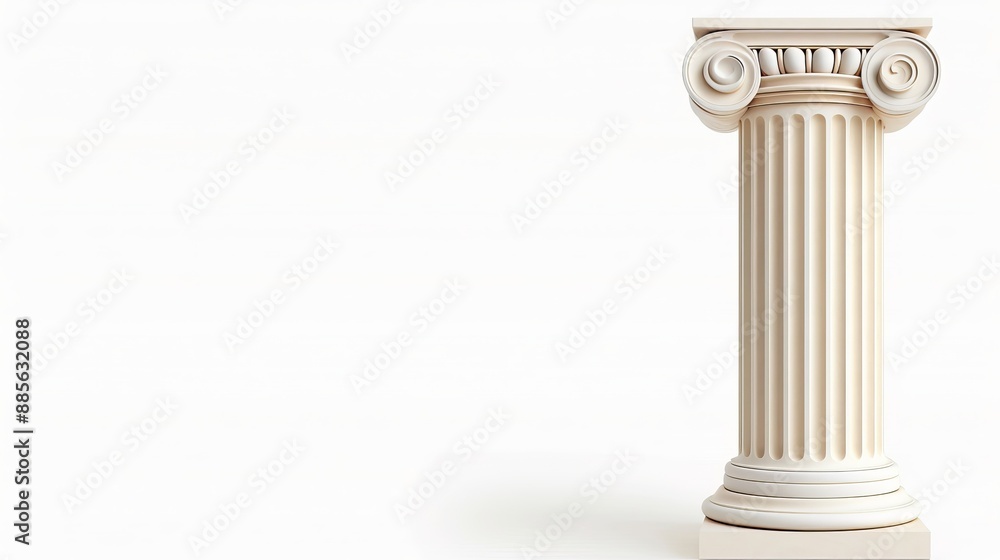 Obraz premium A white column with a spiral design on it