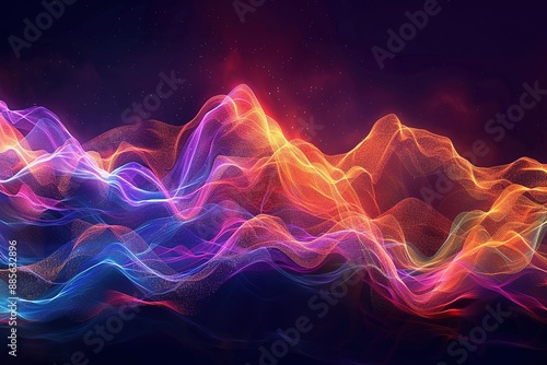 Abstract background with blue and red waves, Ai Generated