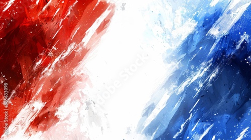 Minimalist abstract watercolor drawing in red and blue on white background, Olympic sport theme concept, , banner