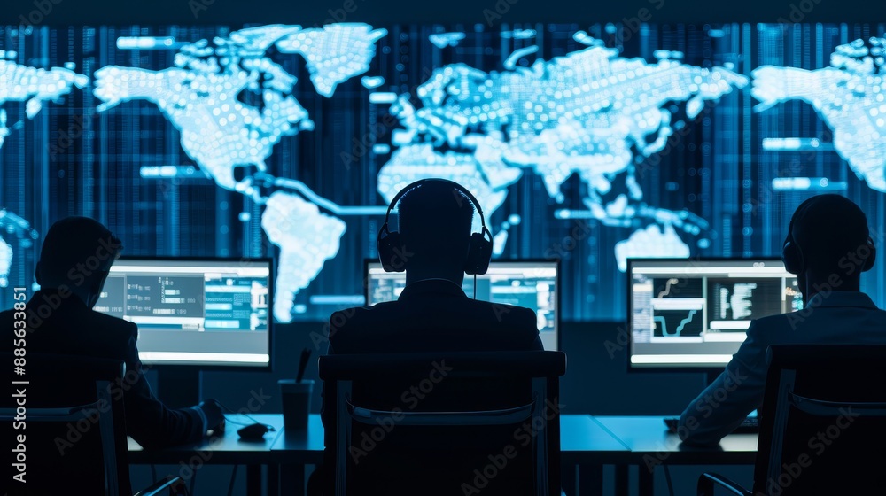 He is focused on the screen, possibly working on a project or analyzing data He is focused on the screen, possibly working on a project or analyzing data