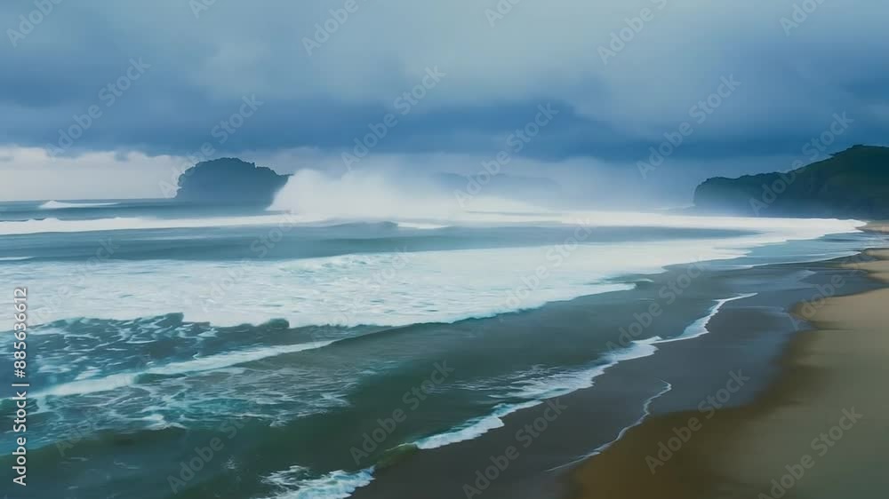 Stormy Beach in Indonesia Generative AI Stormy Beach in Indonesia Generative AI