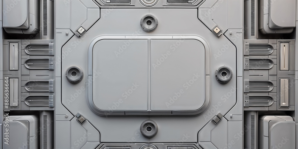 Abstract futuristic background, sci-fi external high-tech metallic panels, Idea for interior wall art technology decor design. Abstract futuristic background, sci-fi external high-tech metallic panels, Idea for interior wall art technology decor design.