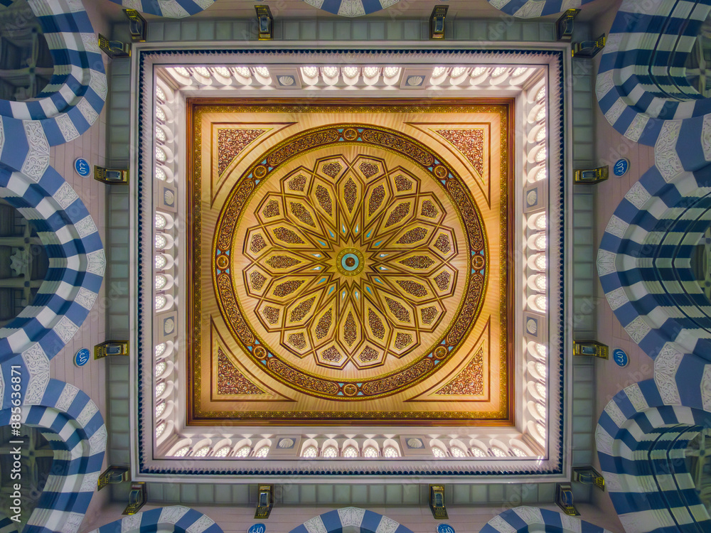 Obraz premium Details of the dome of the roof of the Prophet’s Mosque in Medina
