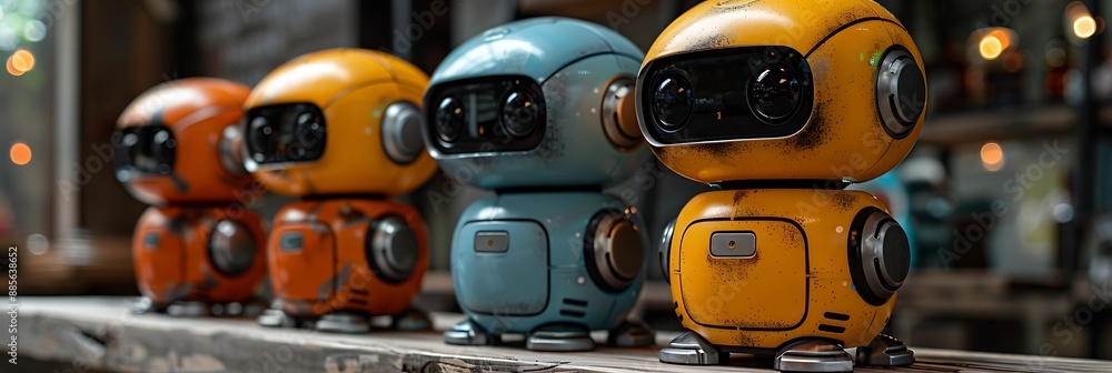 Fototapeta premium Companionship robots assisting therapy sessions with efficient batteries