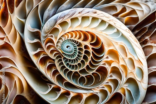 An amazing fibonacci pattern in a nautilus shell