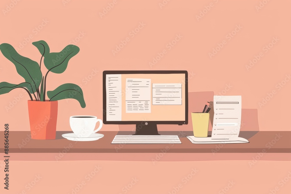 Man paying bills at the end of the month, surrounded by paperwork and stress. Man paying bills at the end of the month, surrounded by paperwork and stress.