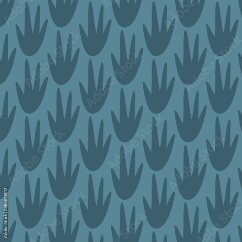 Dinosaur seamless pattern footprint tracks. Minimal color background. Dinosaur footprint seamless pattern perfect for textile, wrap and wallpaper and design.