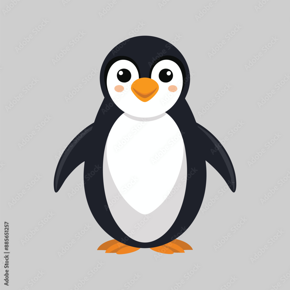 Obraz premium Vector illustration of a penguin silhouette. penguin on the beach.