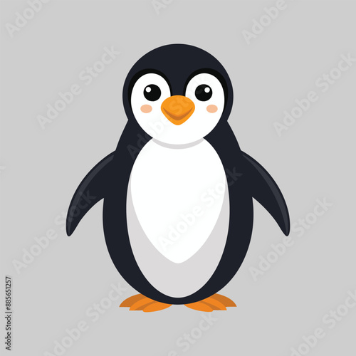 Vector illustration of a penguin silhouette. penguin on the beach.