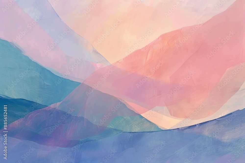 Fototapeta premium Abstract Modern Design Graphic Painting with Soft Pastel Colors - Contemporary Art Background for Cards and Posters