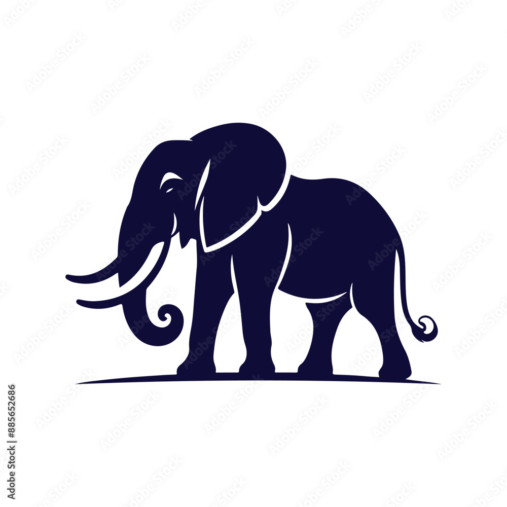 Elephant silhouettes Clip art isolated vector illustration on a white background Elephant silhouettes Clip art isolated vector illustration on a white background