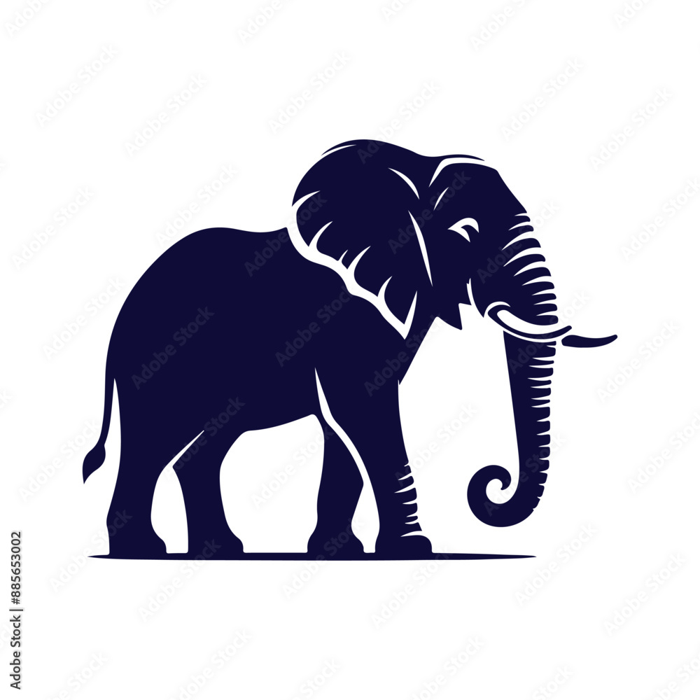 Obraz premium Elephant silhouettes Clip art isolated vector illustration on a white background