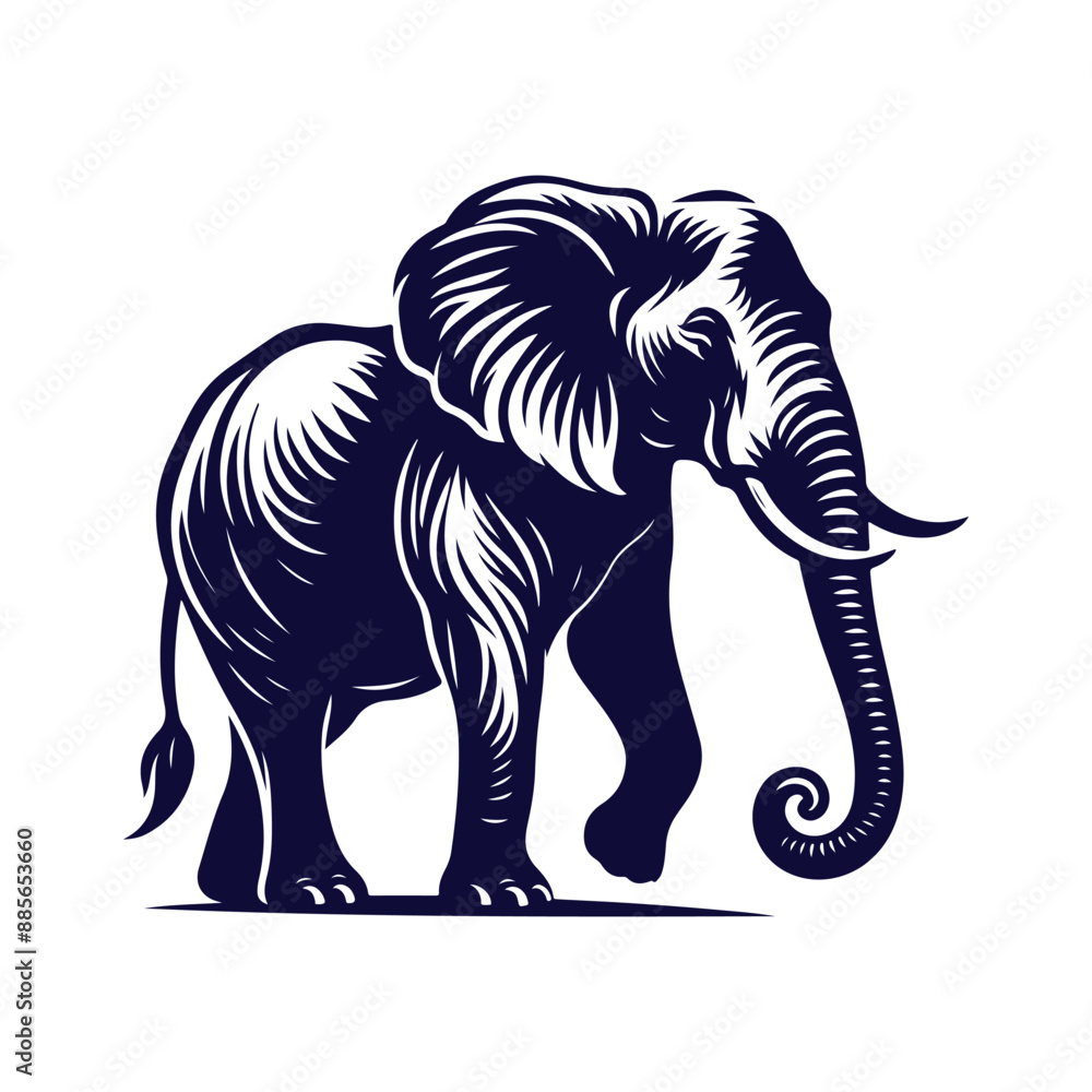 Elephant silhouettes Clip art isolated vector illustration on a white background Elephant silhouettes Clip art isolated vector illustration on a white background