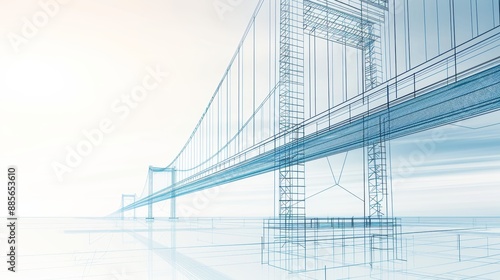 Hand-drawn blueprint of an innovative bridge