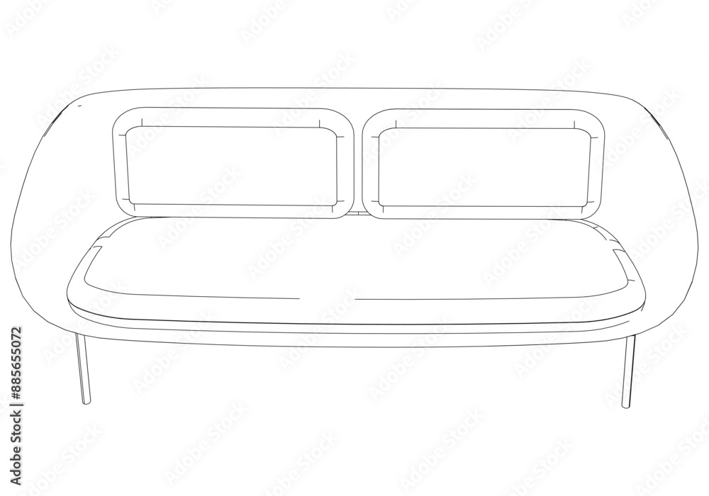 Sofa or couch line icon. Outline furniture for living room. Vector illustration.