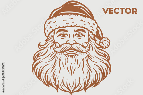 Vintage santa claus, vintage santa, santa claus vector, satna claus vector line art, santa claus