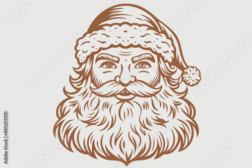 Vintage santa claus, vintage santa, santa claus vector, satna claus vector line art, santa claus