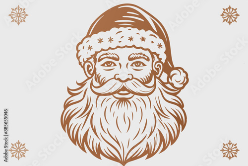 Vintage santa claus, vintage santa, santa claus vector, satna claus vector line art, santa claus