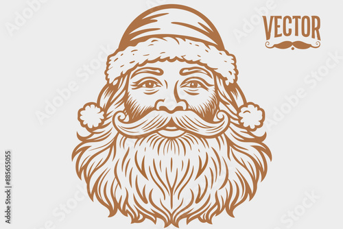 Vintage santa claus, vintage santa, santa claus vector, satna claus vector line art, santa claus