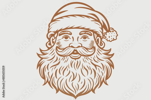 Vintage santa claus, vintage santa, santa claus vector, satna claus vector line art, santa claus