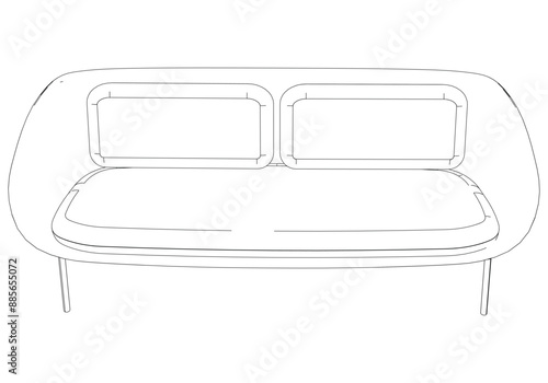 Sofa or couch line icon. Outline furniture for living room. Vector illustration.