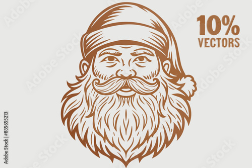 Vintage santa claus, vintage santa, santa claus vector, satna claus vector line art, santa claus