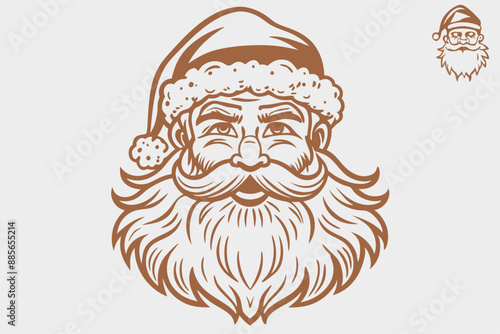 Vintage santa claus, vintage santa, santa claus vector, satna claus vector line art, santa claus