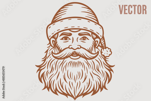 Vintage santa claus, vintage santa, santa claus vector, satna claus vector line art, santa claus