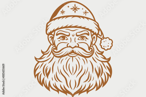 Vintage santa claus, vintage santa, santa claus vector, satna claus vector line art, santa claus