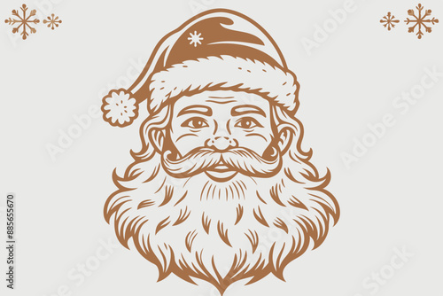 Vintage santa claus, vintage santa, santa claus vector, satna claus vector line art, santa claus